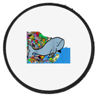 Blue Whale, Marine Sea Animal, Ocean Life, Surf, Art Work Raglan Baseb Round Patch | Artistshot