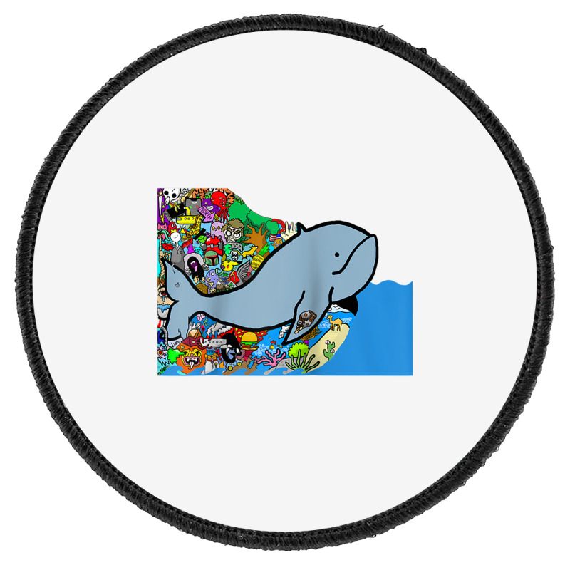 Blue Whale, Marine Sea Animal, Ocean Life, Surf, Art Work Raglan Baseb Round Patch | Artistshot