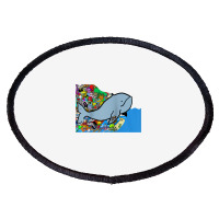 Blue Whale, Marine Sea Animal, Ocean Life, Surf, Art Work Raglan Baseb Oval Patch | Artistshot