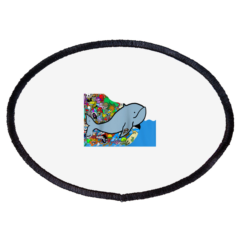 Blue Whale, Marine Sea Animal, Ocean Life, Surf, Art Work Raglan Baseb Oval Patch | Artistshot