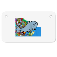 Blue Whale, Marine Sea Animal, Ocean Life, Surf, Art Work Raglan Baseb Motorcycle License Plate | Artistshot