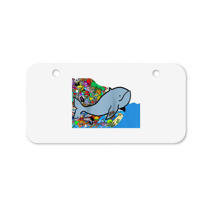 Blue Whale, Marine Sea Animal, Ocean Life, Surf, Art Work Raglan Baseb Bicycle License Plate | Artistshot