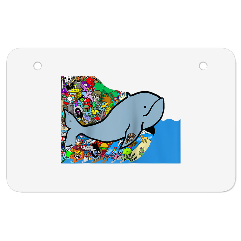 Blue Whale, Marine Sea Animal, Ocean Life, Surf, Art Work Raglan Baseb Atv License Plate | Artistshot