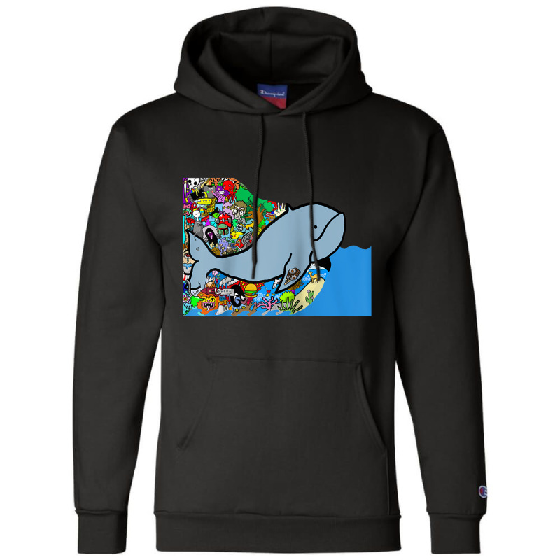 Blue Whale, Marine Sea Animal, Ocean Life, Surf, Art Work Raglan Baseb Champion Hoodie | Artistshot