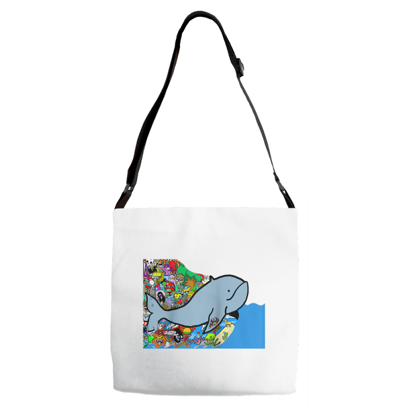 Blue Whale, Marine Sea Animal, Ocean Life, Surf, Art Work Raglan Baseb Adjustable Strap Totes | Artistshot