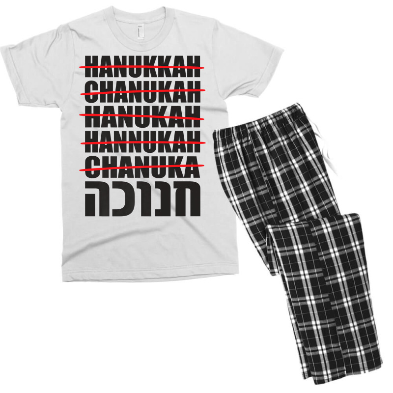 Hanukkah Spelling Hebrew Jewish Premium T Shirt Men's T-shirt Pajama Set | Artistshot