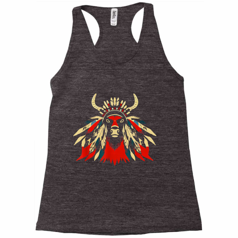 Bison American Indian Native American Nature &outdoor Spirit T Shirt Racerback Tank by cm-arts | Artistshot