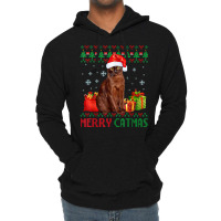 Merry Catmas Cat Ugly Christmas Havana Brown Mom Dad Lightweight Hoodie | Artistshot