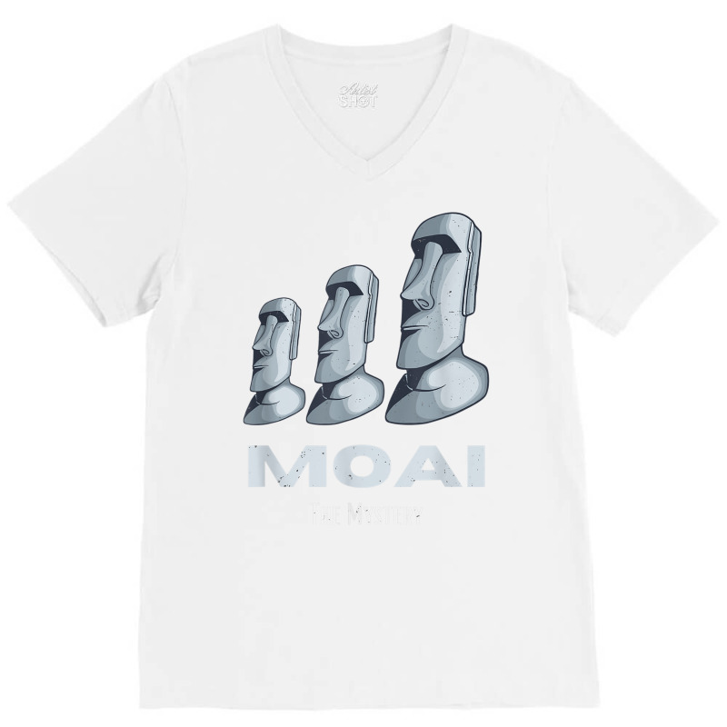 Rapa Nui Moai Easter Islands Statue Heads Mystery T Shirt V-neck Tee | Artistshot