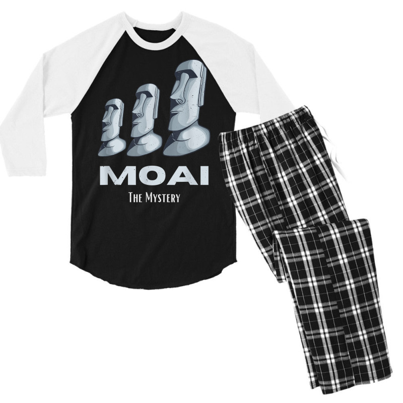 Rapa Nui Moai Easter Islands Statue Heads Mystery T Shirt Men's 3/4 Sleeve Pajama Set | Artistshot