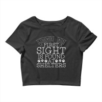 Cute Adopt Rescue Dog Cat Animal Shelter Adoption Love Quote Crop Top | Artistshot