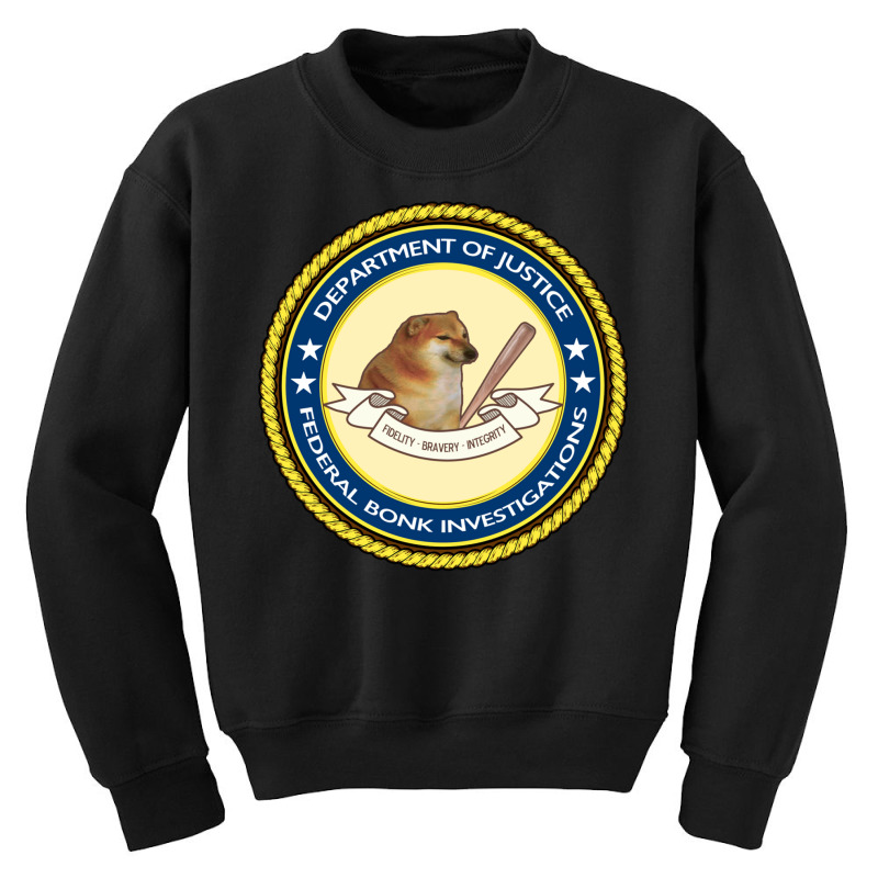 Federal Bonk Investigations   Cheems Doge Meme Pullover Hoodie Youth Sweatshirt by cm-arts | Artistshot