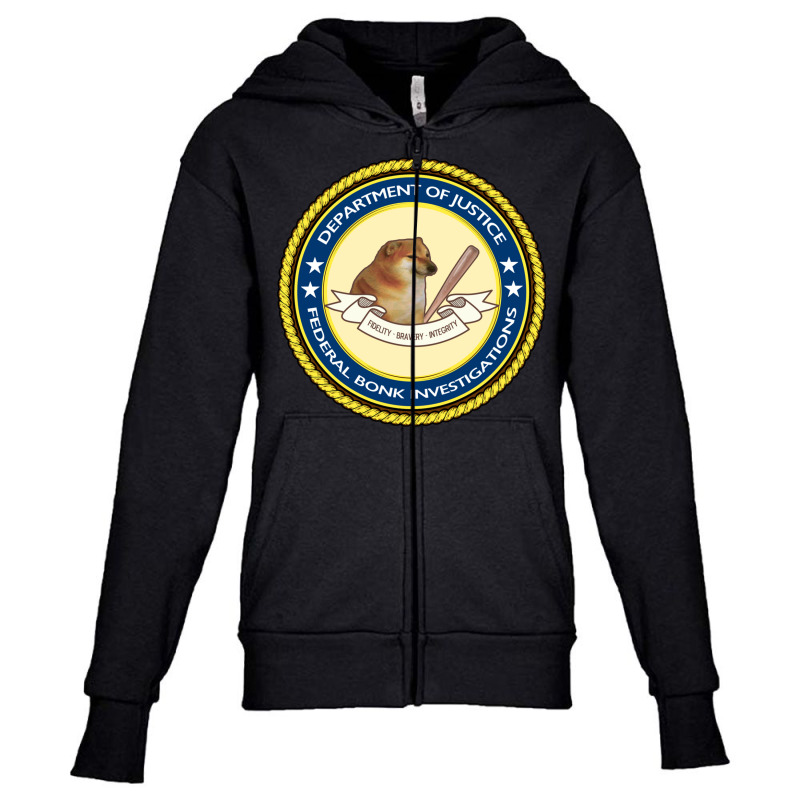 Federal Bonk Investigations   Cheems Doge Meme Pullover Hoodie Youth Zipper Hoodie by cm-arts | Artistshot