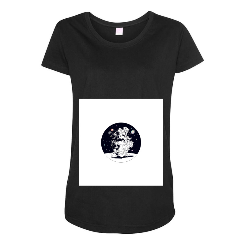 Castle In A Starry Night Chiffon Top Maternity Scoop Neck T-shirt by cm-arts | Artistshot