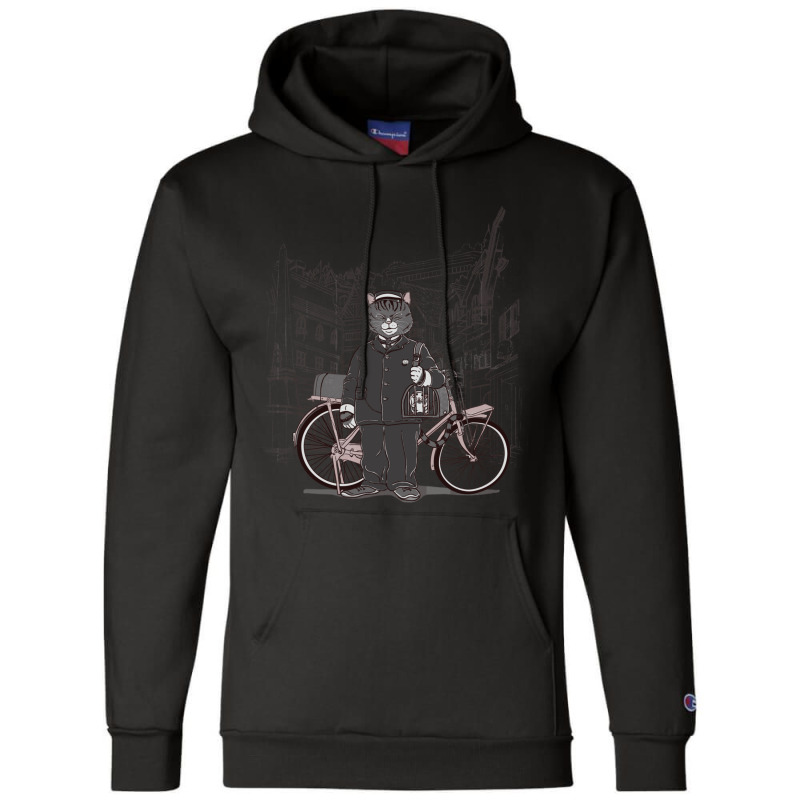 Cat Courier Champion Hoodie by cm-arts | Artistshot