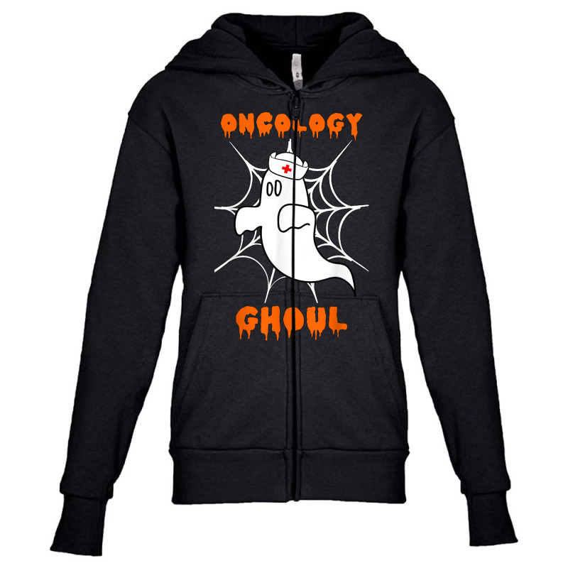 Oncology Ghoul Oncology Nurse Halloween Ghost Boo Costume Youth Zipper Hoodie by Clinical | Artistshot