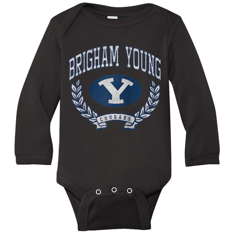 Byu Cougars Victory Vintage Raglan Baseball Tee Long Sleeve Baby Bodysuit by cm-arts | Artistshot