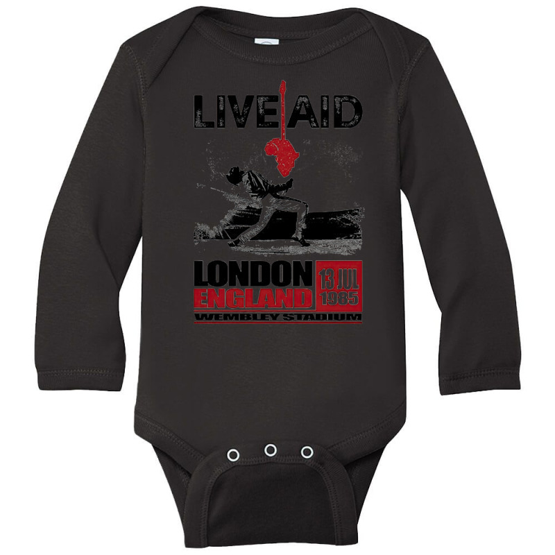 Wembley Live Aid Concert Remastered, London England Wemblay Stadium, M Long Sleeve Baby Bodysuit | Artistshot