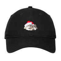 Cute Siberian Husky Puppy Santa Hat Image Christmas Cat Dog Premium T Adjustable Cap | Artistshot