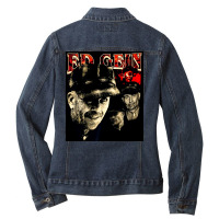 Ed Gein, Ed Geins, The Ed Gein, Ed Gein Painting, Ed Gein Ed Gein Vint Ladies Denim Jacket | Artistshot