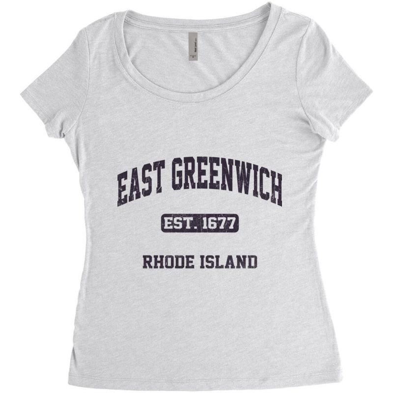 East Greenwich Rhode Island Ri Vintage State Athletic Style Sweatshirt Women's Triblend Scoop T-shirt by cm-arts | Artistshot