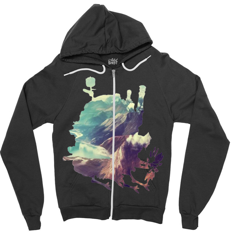 Howl_s Moving Castle Castle Zipper Hoodie by cm-arts | Artistshot