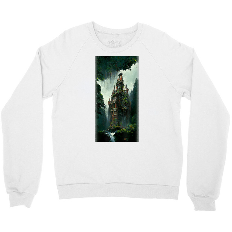 Brownstone Gothic Platform Great Waterfall Redwood Forest T Shirt Crewneck Sweatshirt by cm-arts | Artistshot