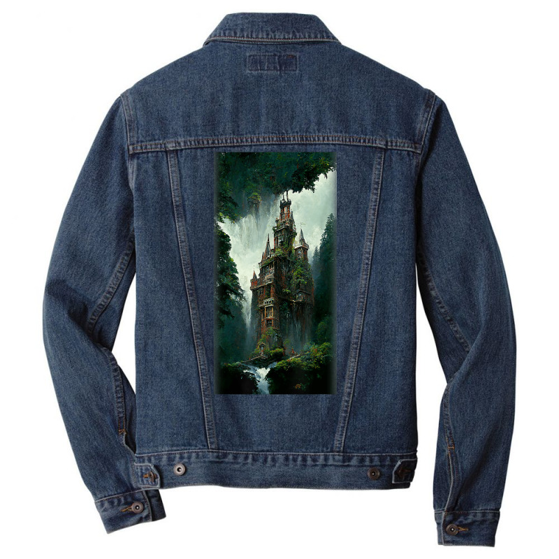 Brownstone Gothic Platform Great Waterfall Redwood Forest T Shirt Men Denim Jacket by cm-arts | Artistshot