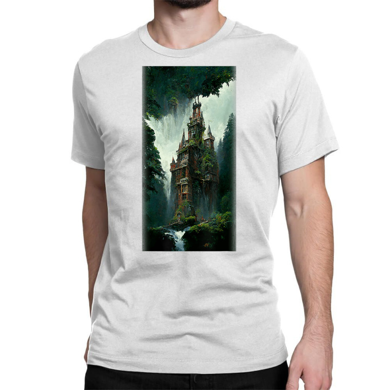 Brownstone Gothic Platform Great Waterfall Redwood Forest T Shirt Classic T-shirt by cm-arts | Artistshot