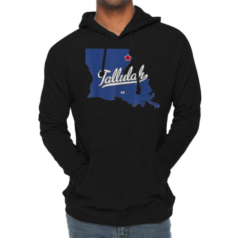 Tallulah Louisiana La Map T Shirt Lightweight Hoodie | Artistshot