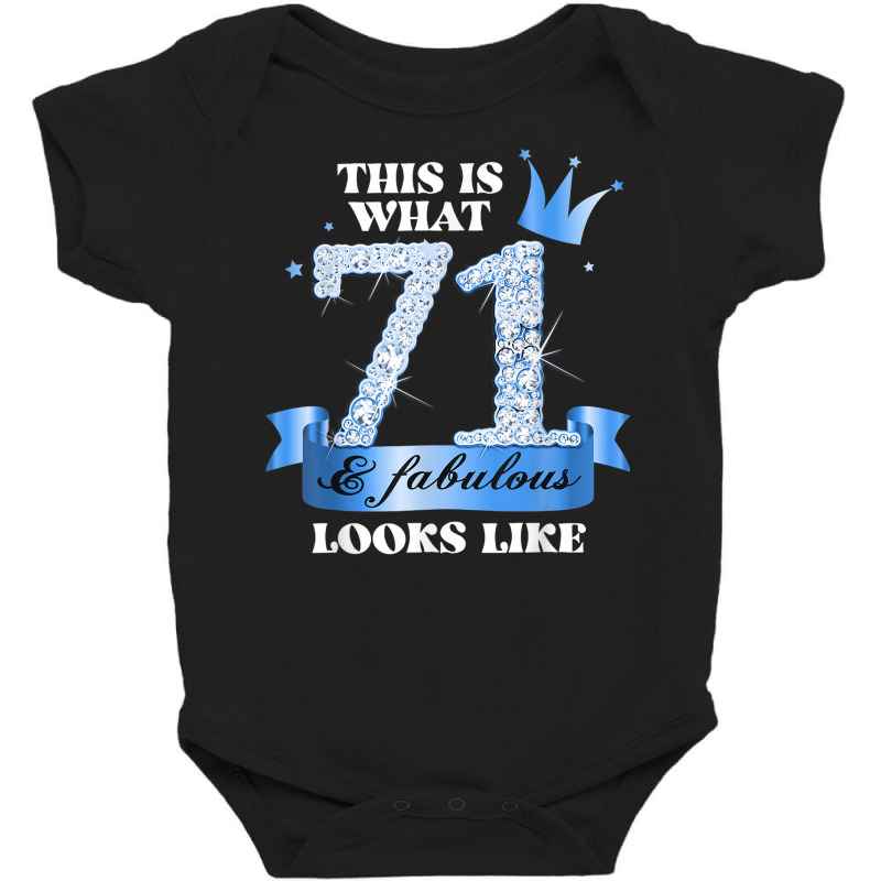 71 & Fabulous I Blue Black Party Group Candid Photo Outfit Baby Bodysuit | Artistshot