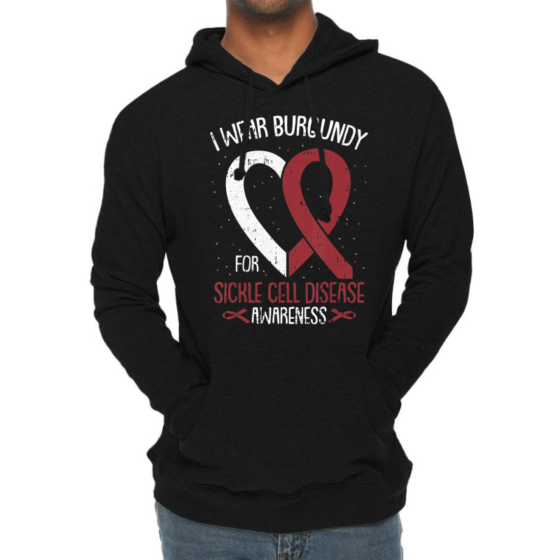 I Wear Burgundy For Sickle Cell Awareness Fighter Warrior Lightweight Hoodie | Artistshot