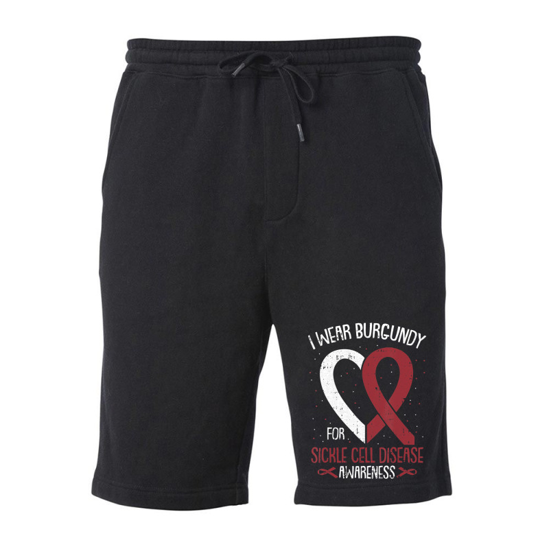 I Wear Burgundy For Sickle Cell Awareness Fighter Warrior Fleece Short | Artistshot