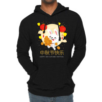 Moon Cake Chinese Festival Mid Autumn Cute Rabbit Bunny Lightweight Hoodie | Artistshot