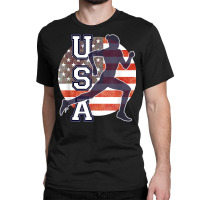 Usa Women Running Track & Field Team American Flag Runner T Shirt Classic T-shirt | Artistshot