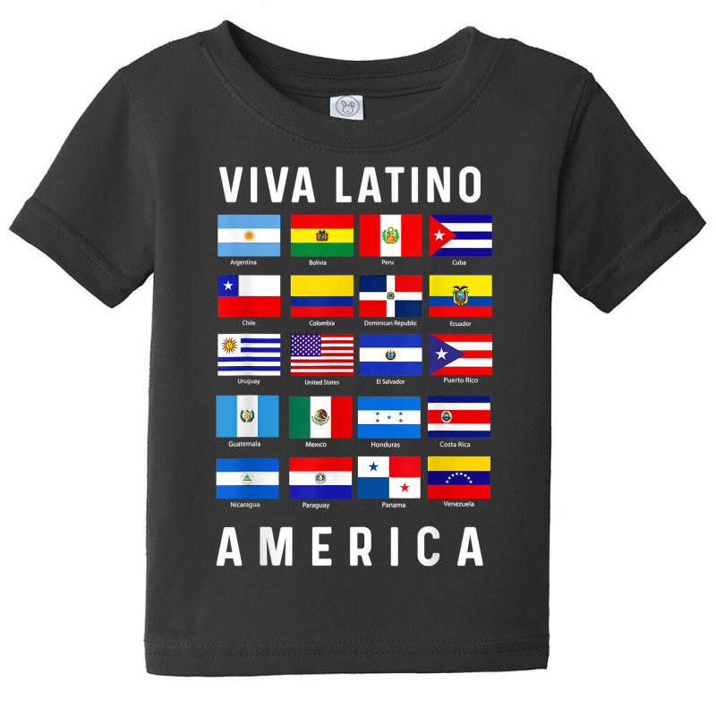 All Latin American Flags Countries Viva Latino America Tee T Shirt Baby Tee by cm-arts | Artistshot