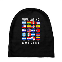 All Latin American Flags Countries Viva Latino America Tee T Shirt Baby Beanies | Artistshot