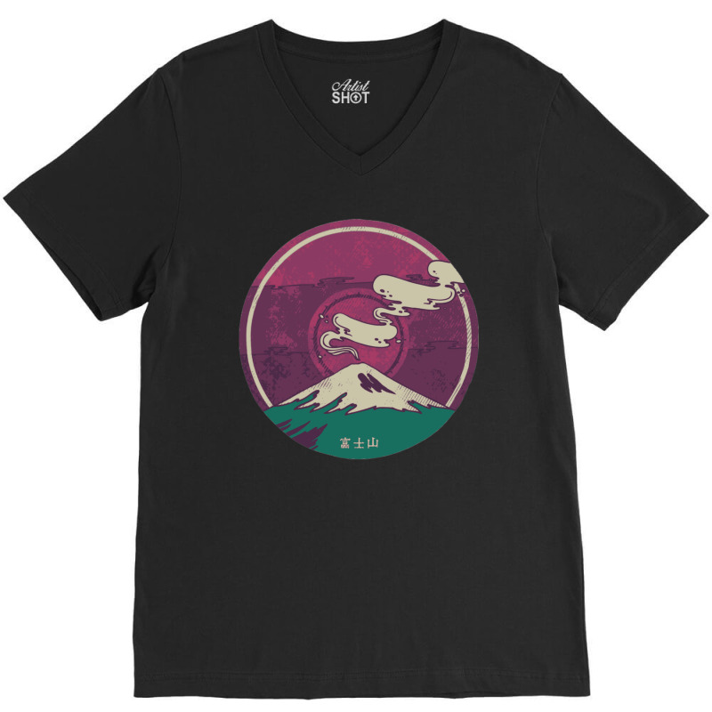 Mount Fuji V-neck Tee | Artistshot