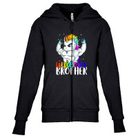 Brother Sister To Big Bro Brothercorn Christmas Gift Youth Zipper Hoodie | Artistshot