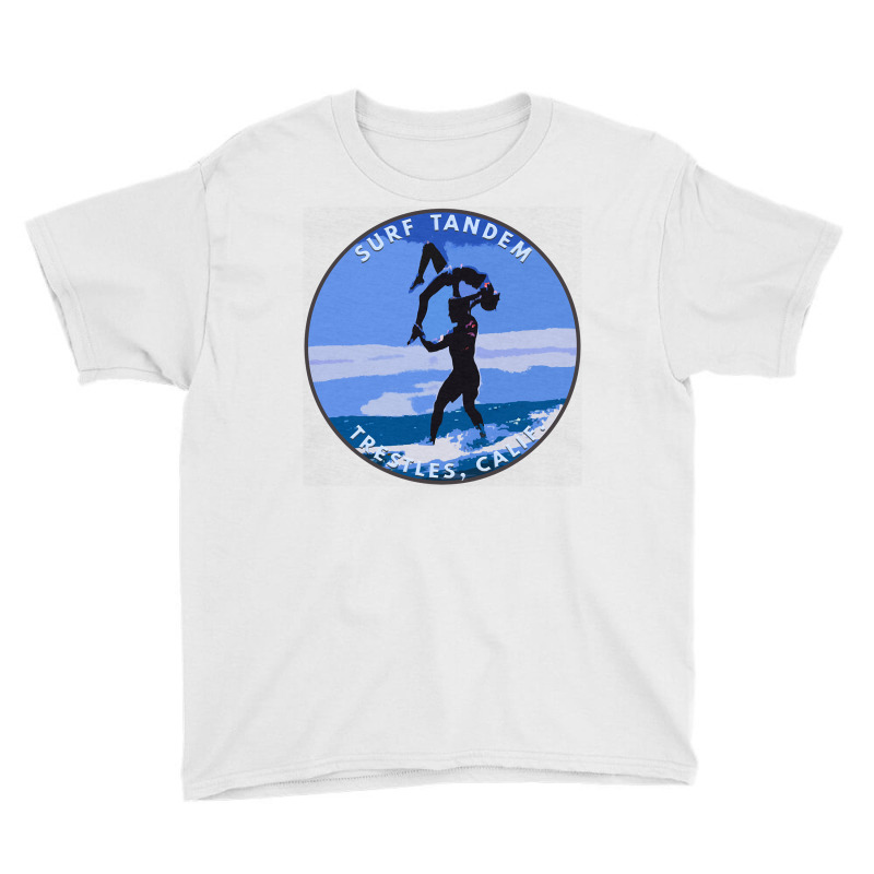 Surf Tandem On A Longboard Surfers Surfing Trestles, Calif. Long Sleev Youth Tee | Artistshot