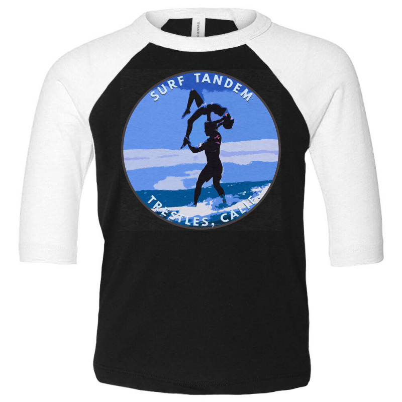 Surf Tandem On A Longboard Surfers Surfing Trestles, Calif. Long Sleev Toddler 3/4 Sleeve Tee | Artistshot