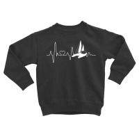 Catamaran Sailing Heartbeat Double Hull Boat Toddler Sweatshirt | Artistshot