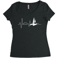 Catamaran Sailing Heartbeat Double Hull Boat Women's Triblend Scoop T-shirt | Artistshot