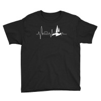 Catamaran Sailing Heartbeat Double Hull Boat Youth Tee | Artistshot