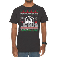 Happy Birthday Jesus Christmas Begins With Christ Ugle Xmas T Shirt Vintage T-shirt | Artistshot