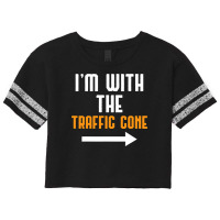 I'm With The Traffic Cone Costume Funny Halloween Couple Scorecard Crop Tee | Artistshot