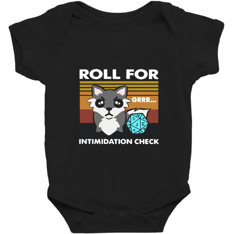 Roll For Intimidation Check Funny Vintage Baby Bodysuit by AngieHerronr | Artistshot