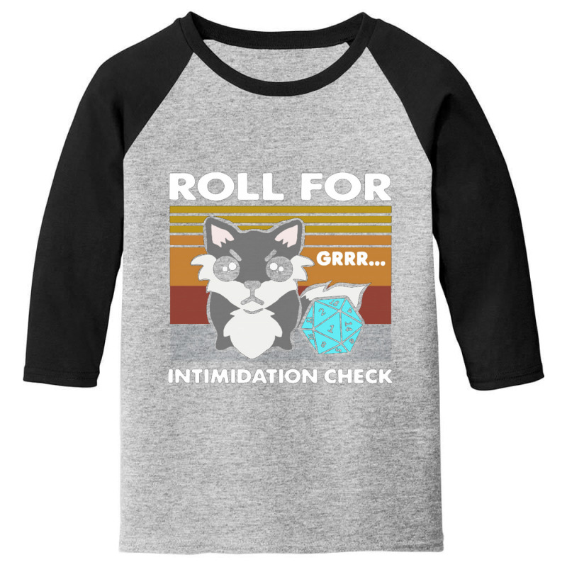 Roll For Intimidation Check Funny Vintage Youth 3/4 Sleeve by AngieHerronr | Artistshot