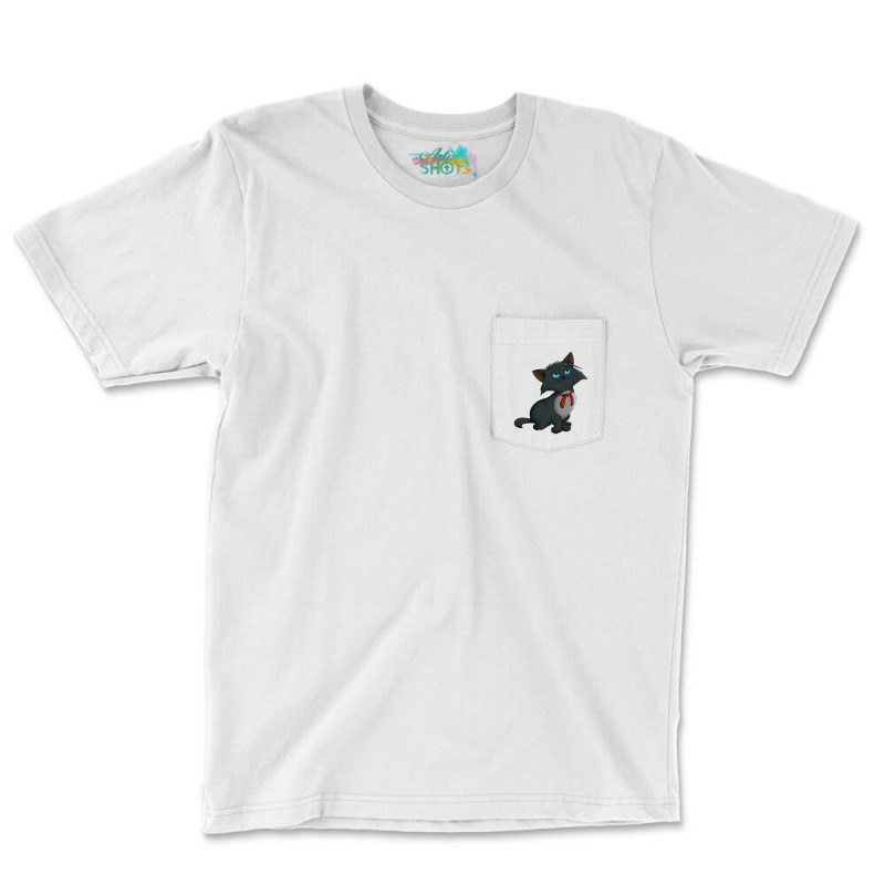 Black Cat Pocket T-Shirt by meritanila | Artistshot