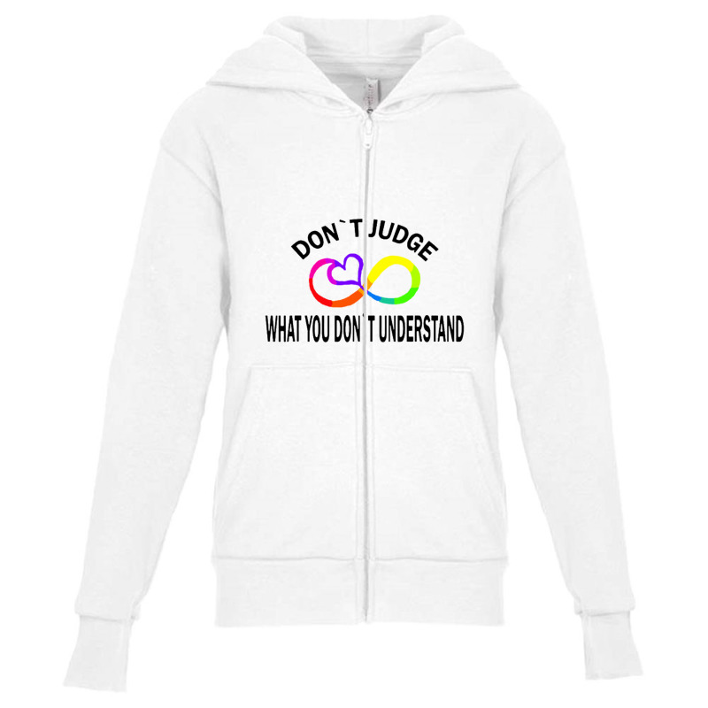 Dont Judge What You Dont Understand Youth Zipper Hoodie by cm-arts | Artistshot